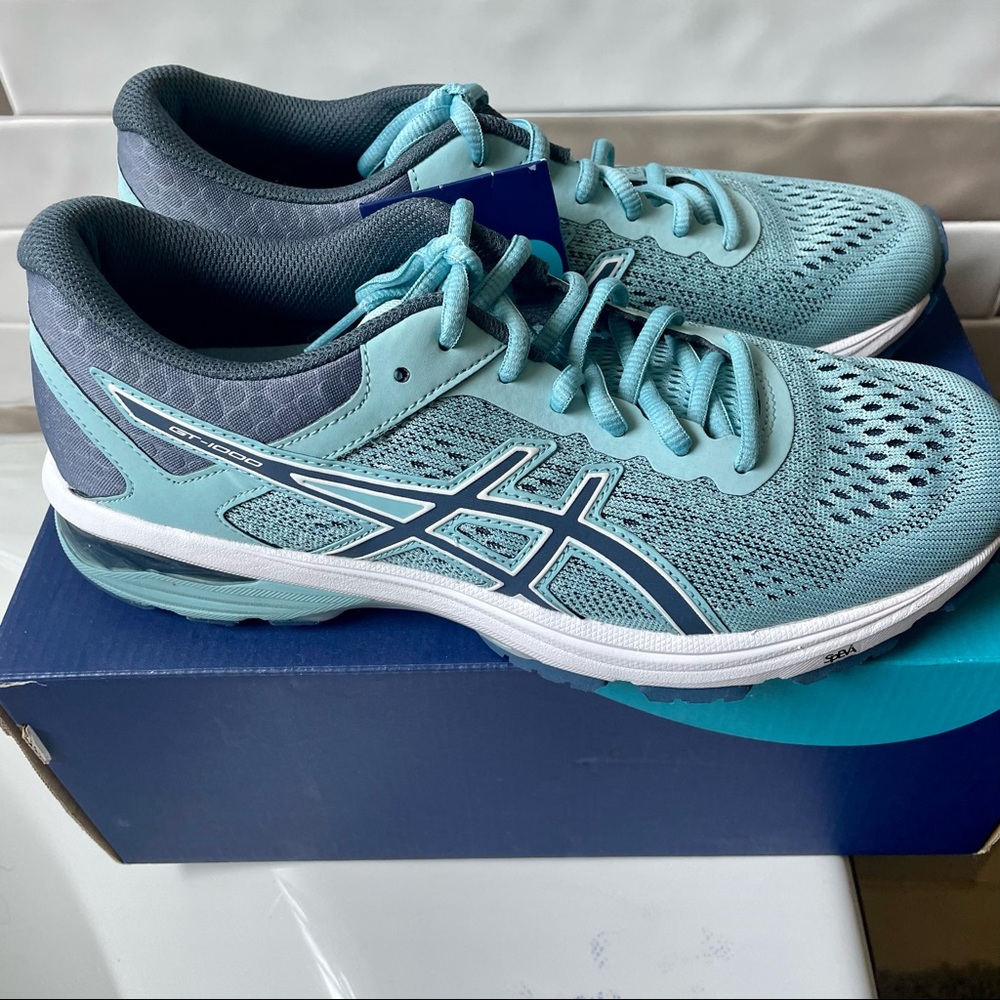 NIB ASICS Women's GT-1000 6 Running Shoe, Porcelain Blue/Smoke Blue/White Size 9 - Picture 6 of 6